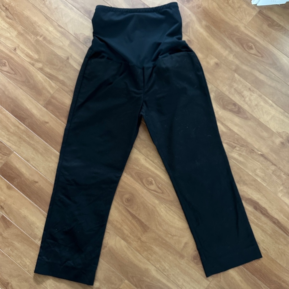 GAP Black Cropped Maternity Dress Pants
